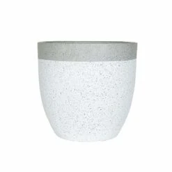 Apta Granito Two Tone White Rim Grey Body Planter
